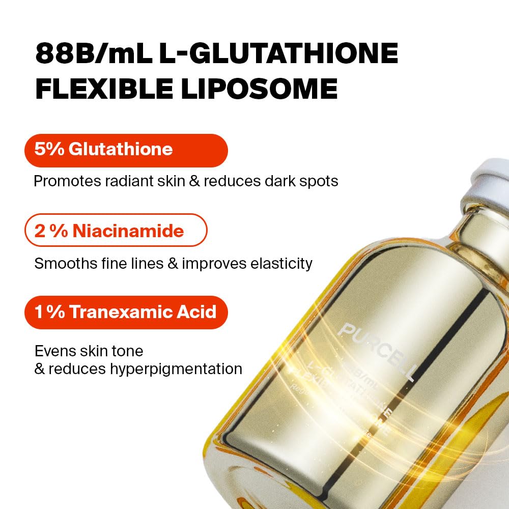 5% Glutathione Face Serum - High Concentration with Vitamin B3, Vitamin E, Tranexamic Acid, Hydrating & Brightening, Lightweight, 1.01 oz