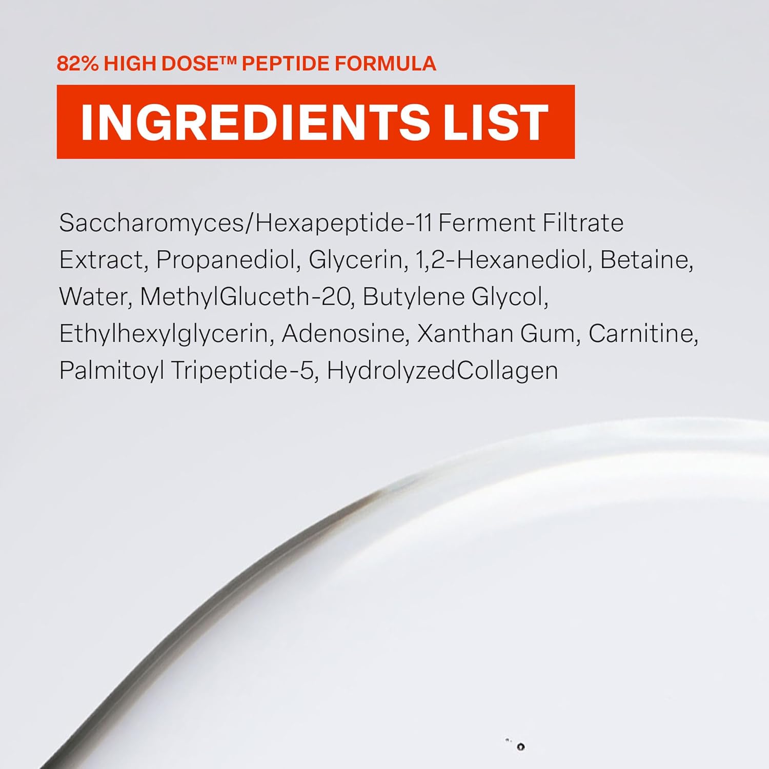 82% High Dose Peptide Formula - Serum with Multicollagen, Peptide for Firmer and Youthful Skin, Light and Gentle Formula, Anti-Aging, 1.01 oz